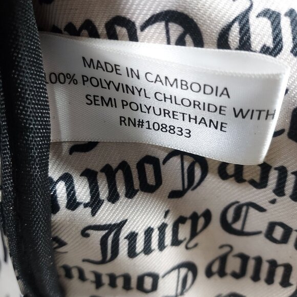 Juicy Couture Purse Black White Billboard Tote Pink Flower Satchel Bag Logo - Picture 13 of 16